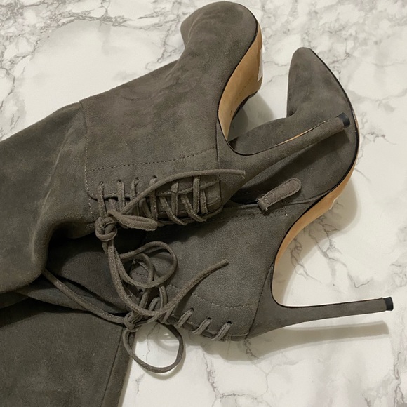 Pour La Victoire Caterina Suede Over the Knee Pointed Stiletto Boots Women’s 6 - Picture 3 of 9